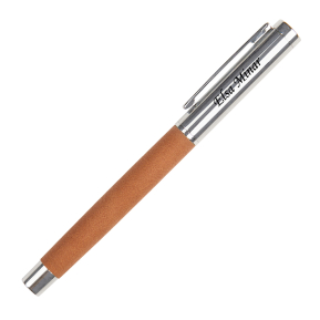 Personalizované kuličkové pero z chromu a kůže Personalizované kuličkové pero z chromu a kůže
