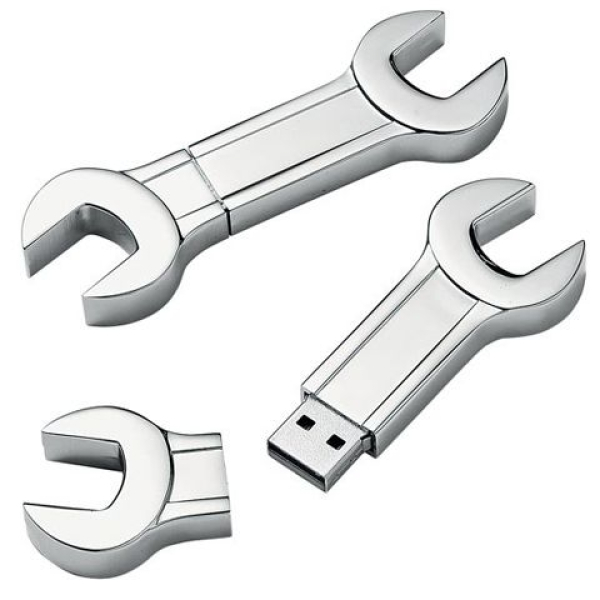 8 GB gravírovaný USB klíč ve tvaru francouzského klíče 8 GB gravírovaný USB klíč ve tvaru francouzského klíče