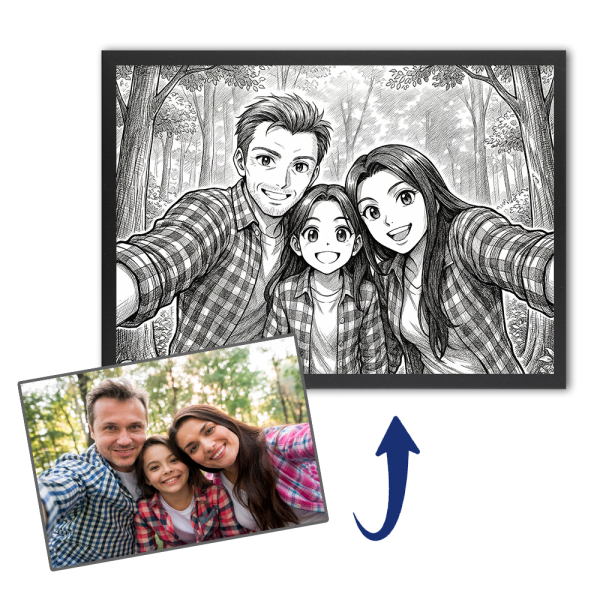 Personalizovaný portrét ve vintage manga stylu Personalizovaný portrét ve vintage manga stylu