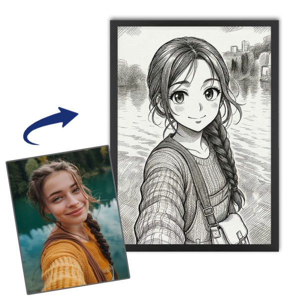 Personalizovaný portrét ve vintage manga stylu Personalizovaný portrét ve vintage manga stylu