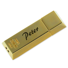 16 GB USB klíč ve tvaru zlaté cihly přizpůsobený 16 GB USB klíč ve tvaru zlaté cihly přizpůsobený