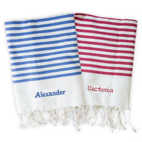 Personalizovaná tradiční fouta s pruhy Personalizovaná tradiční fouta s pruhy