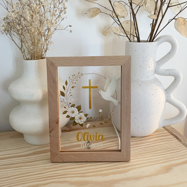 Personalizovaný LED rámeček křest Personalizovaný LED rámeček křest