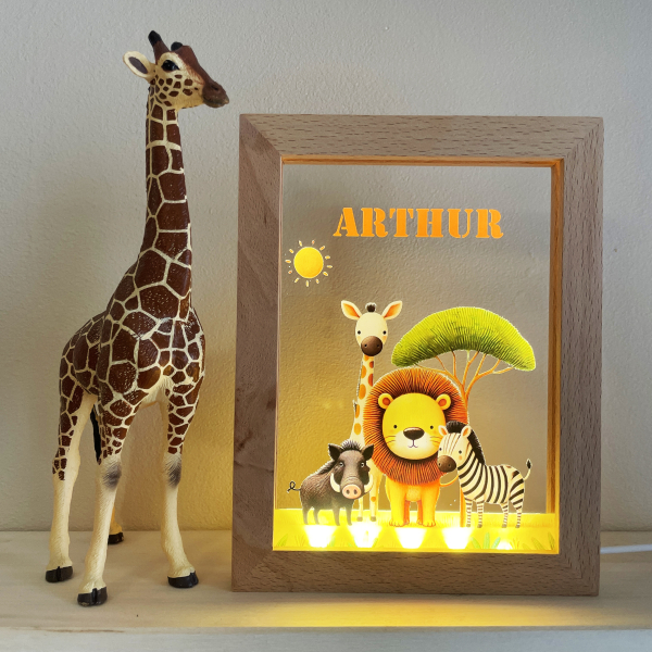 Personalizovaný LED rámeček safari Personalizovaný LED rámeček safari