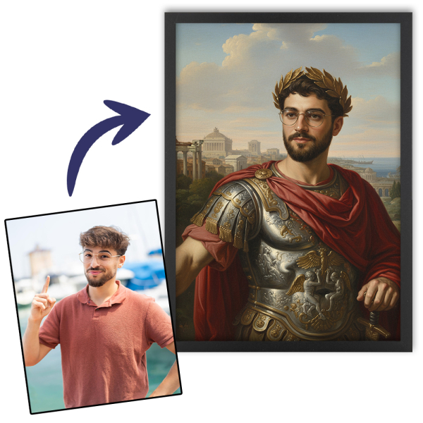 Portrét muže transformovaného v historickou postavu Portrét muže transformovaného v historickou postavu