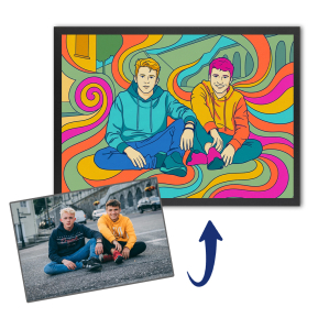 Psychadelický portrét z fotografie Psychadelický portrét z fotografie