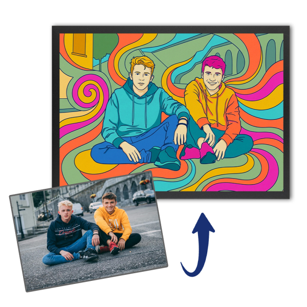 Psychadelický portrét z fotografie Psychadelický portrét z fotografie