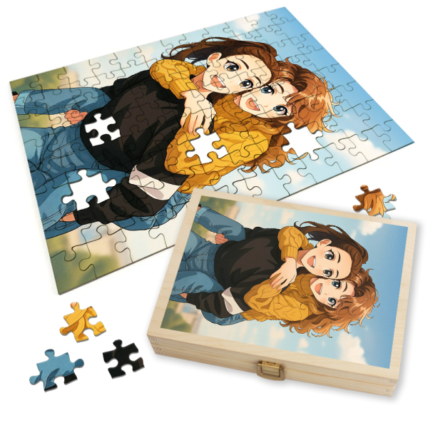 Puzzle z fotografie přeměněné na mangu Puzzle z fotografie přeměněné na mangu