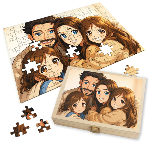 Puzzle z fotografie přeměněné na mangu Puzzle z fotografie přeměněné na mangu