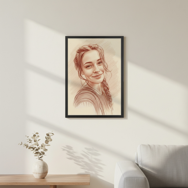 Sanguinový portrét podle fotografie Sanguinový portrét podle fotografie