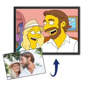 Karikatura ve žlutém kresleném stylu podle fotografie Karikatura ve žlutém kresleném stylu podle fotografie