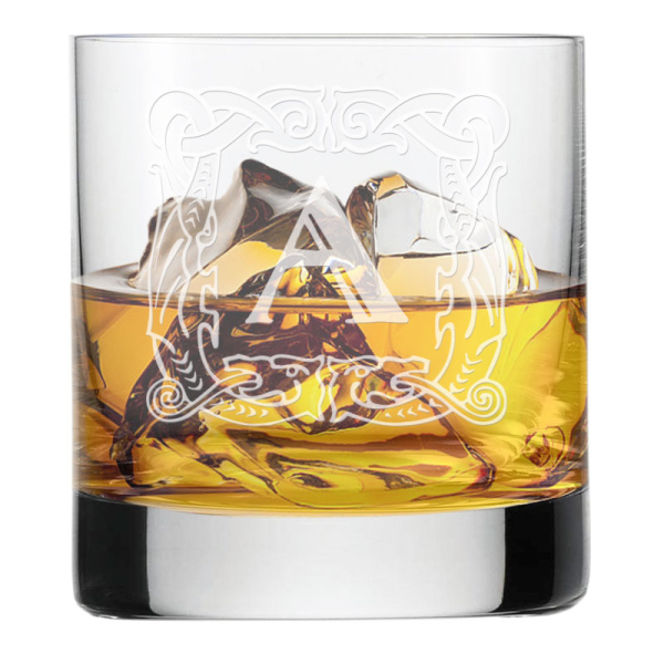 Sklenice na whisky s vyrytým iniciálem Sklenice na whisky s vyrytým iniciálem