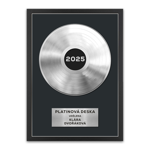 Zarámovaný personalizovaný plakát se zlatou nebo platinovou deskou Zarámovaný personalizovaný plakát se zlatou nebo platinovou deskou
