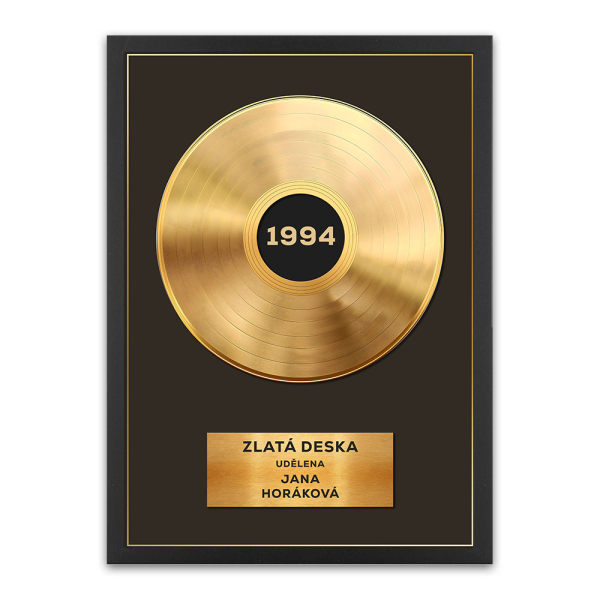 Zarámovaný personalizovaný plakát se zlatou nebo platinovou deskou Zarámovaný personalizovaný plakát se zlatou nebo platinovou deskou