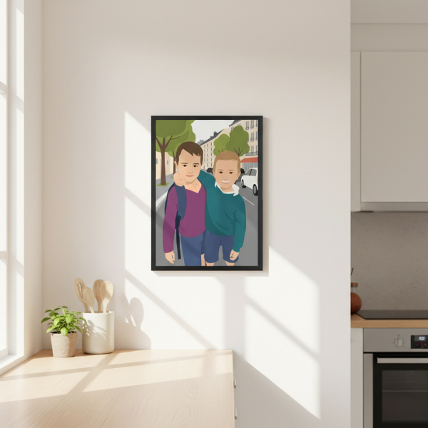 Portr&eacute;t ve stylu ploch&eacute;ho designu podle fotografie