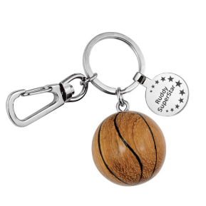 Dřevěn� př�věsek na kl�če ve tvaru basketbalov�ho m�če s personalizace