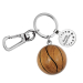 Dřevěný přívěsek na klíče ve tvaru basketbalového míče s personalizace Dřevěný přívěsek na klíče ve tvaru basketbalového míče s personalizace