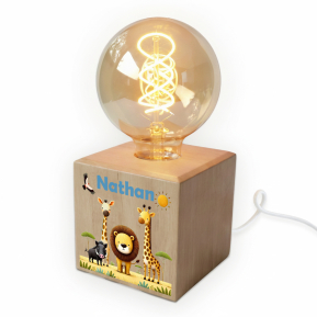 Lampa s filamentovou ��rovkou s potiskem safari