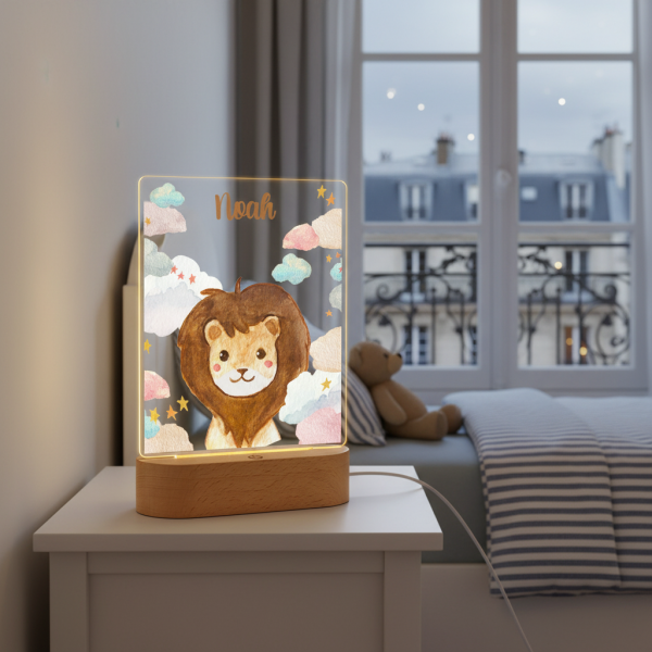 Personalizovan&eacute; nočn&iacute; světlo mraky a zv&iacute;řata