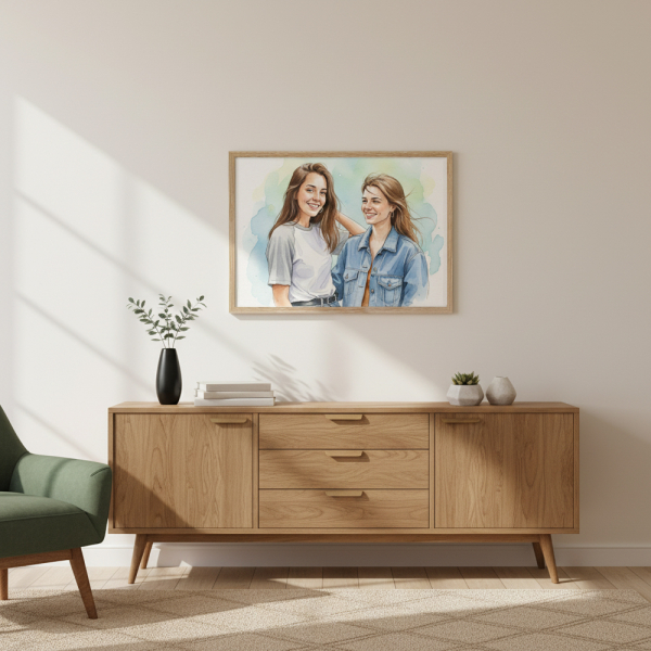 Portr&eacute;t ve stylu akvarelu po fotomont&aacute;�i