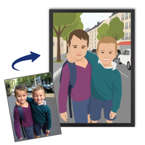 Portr�t ve stylu ploch�ho designu podle fotografie