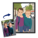 Portr&eacute;t ve stylu ploch&eacute;ho designu podle fotografie