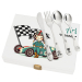 Sada př&iacute;borů v grav&iacute;rovan&eacute; dřevěn&eacute; krabičce s motivem pilota F1