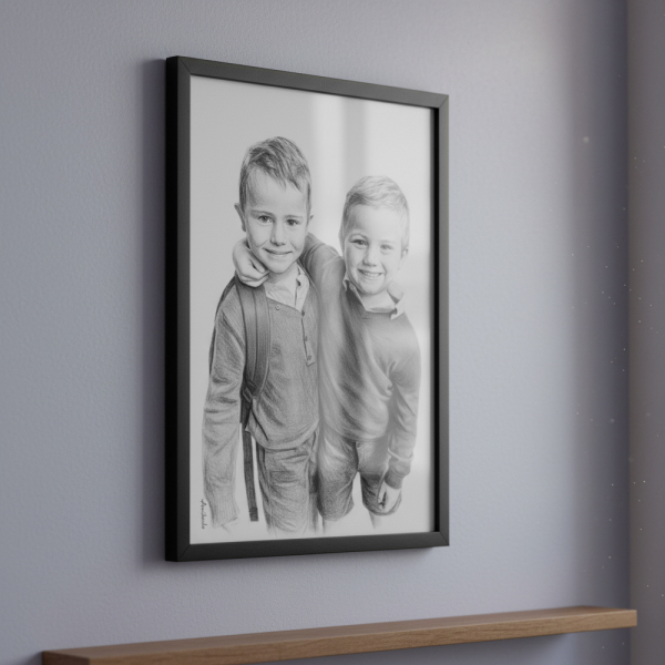 Portr&eacute;t ve stylu uhlu podle fotografie