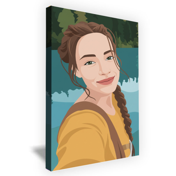 Portr&eacute;t ve stylu ploch&eacute;ho designu podle fotografie