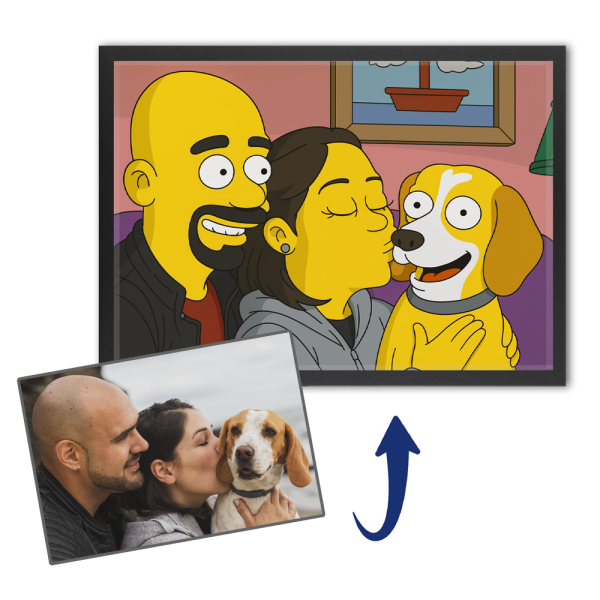 Karikatura ve �lut&eacute;m kreslen&eacute;m stylu podle fotografie