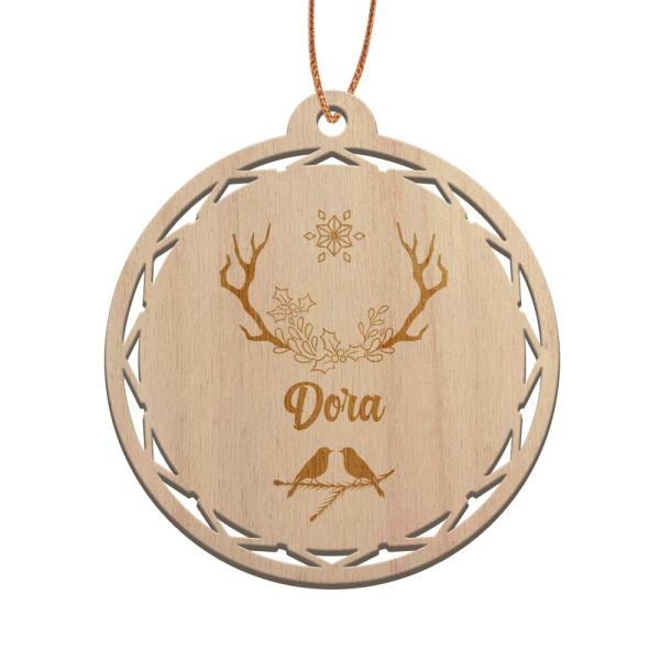 Personalizovan&aacute; dřevěn&aacute; v&aacute;nočn&iacute; koule Christmas Spirit