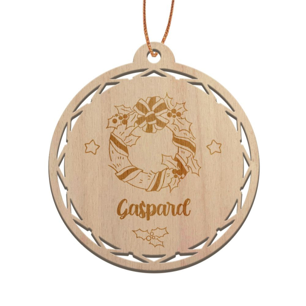 Personalizovan&aacute; dřevěn&aacute; v&aacute;nočn&iacute; koule Christmas Spirit