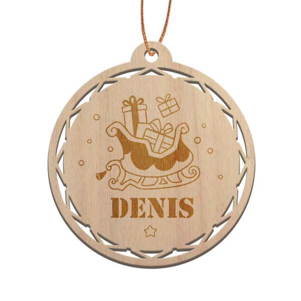 Personalizovan&aacute; dřevěn&aacute; v&aacute;nočn&iacute; koule Christmas Spirit