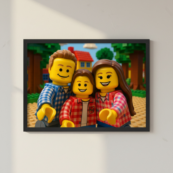 Portr&eacute;t figurek z cihel podle fotografie