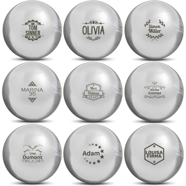 3 sady 3 personalizovaných pétanque koulí obut 3 sady 3 personalizovaných pétanque koulí obut
