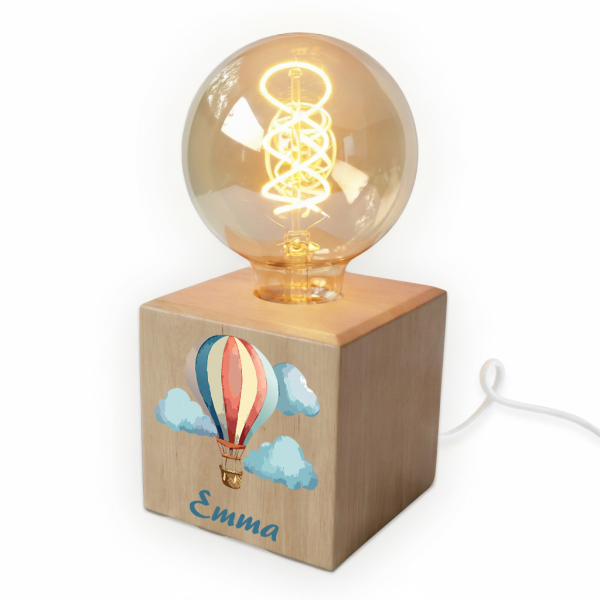 Lampa s filamentovou žárovkou s potiskem horkovzdušného balónu Lampa s filamentovou žárovkou s potiskem horkovzdušného balónu