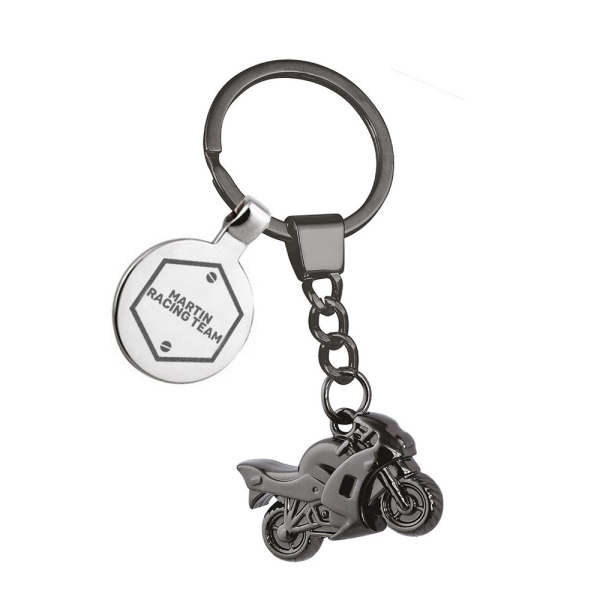 Personalizovan&yacute; př&iacute;věsek na kl&iacute;če s motorkou