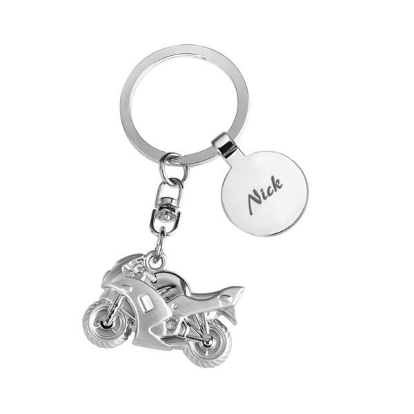 Personalizovan&yacute; př&iacute;věsek na kl&iacute;če s motorkou