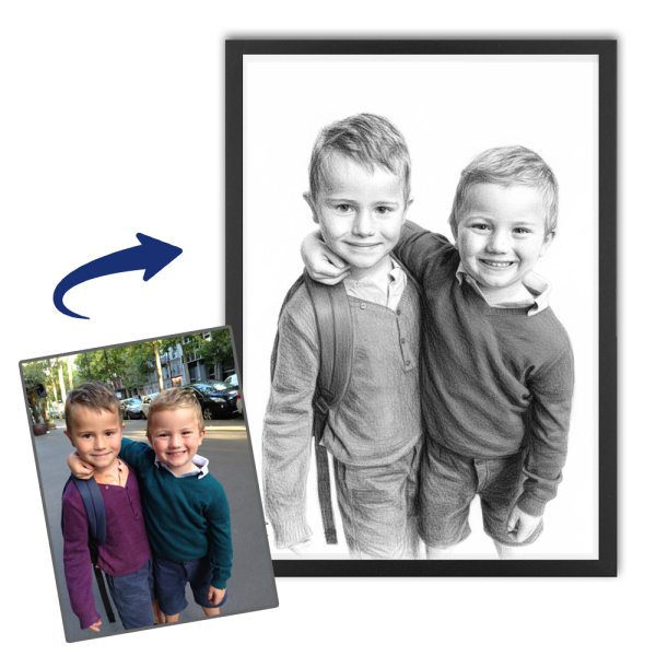 Portr&eacute;t ve stylu uhlu podle fotografie